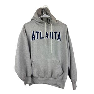 Vintage Authentic Life Apparel Atlanta Hoodie Mens Size Medium Gray Sweatshirt